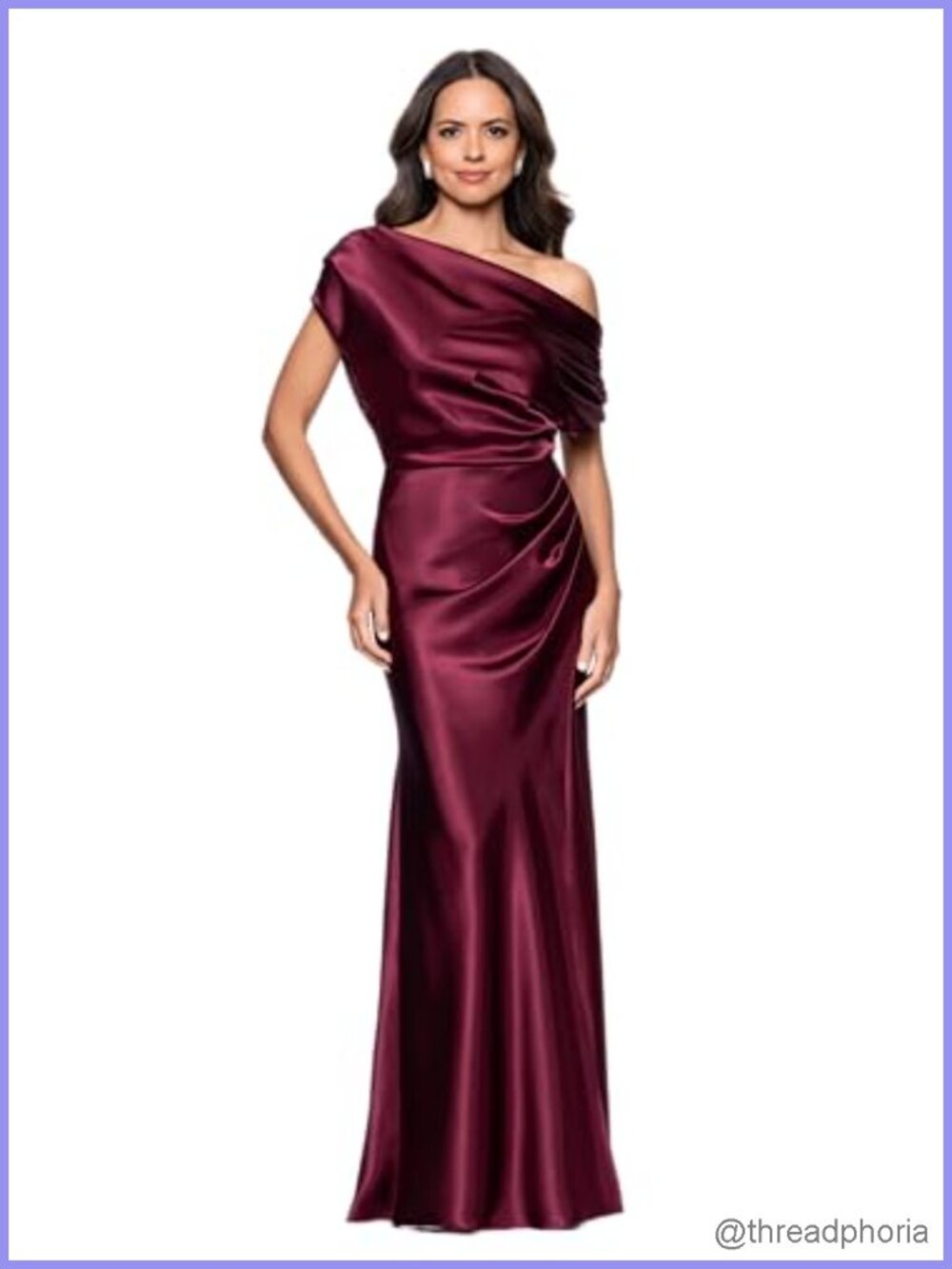 Satin Charmeuse Drop Shoulder Ruched Sheath Evening Gown Formal Dress